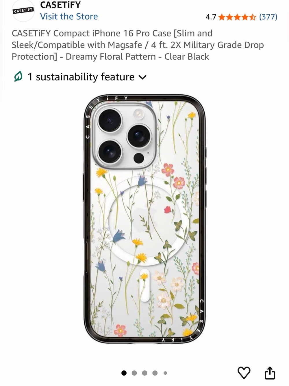 NEW Casetify Floral iPhone 16 Pro Case with MagSafe